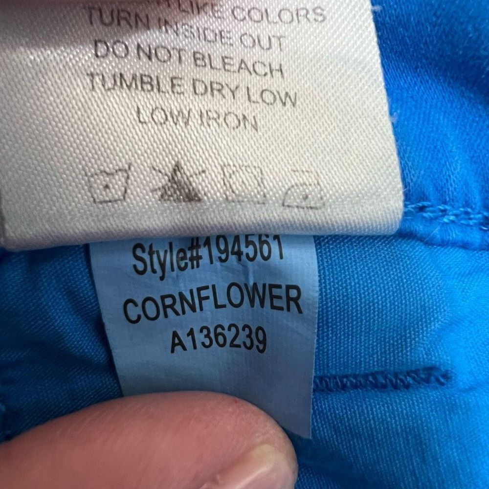 Lila Ryan Blue Mid-Rise Flat Front Straight Leg Stretch Chino Cropped Pants Sz 4 - Picture 13 of 14